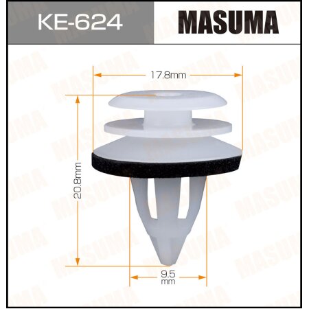 Клипса пластиковая Masuma, KE-624