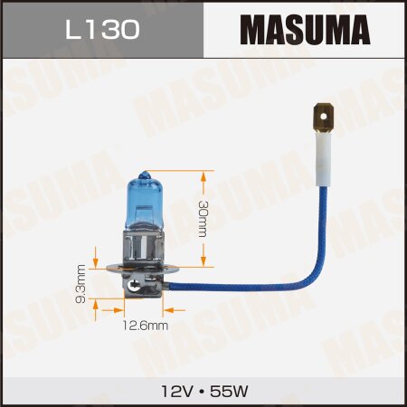 Лампа высокотемпературная Masuma BLUE SKYGLOW H3 12v 55W (4200K), L130