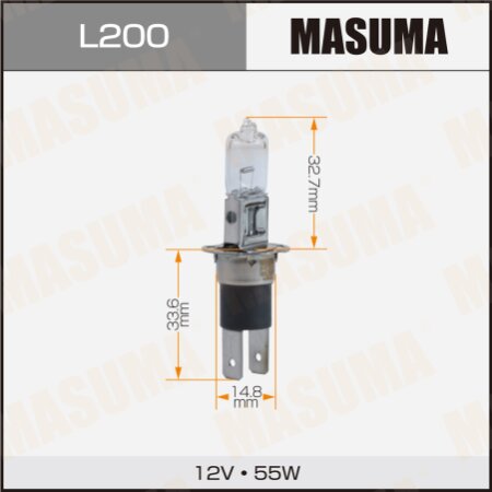 Лампа галогенная Masuma CLEARGLOW H3C 12v 55W (3000K), L200