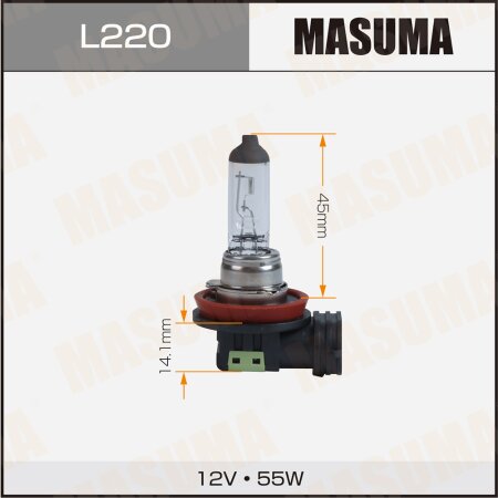 Лампа галогенная Masuma CLEARGLOW H11 12v 55W (3200K), L220