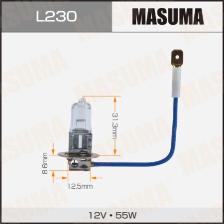 Лампа галогенная Masuma CLEARGLOW H3 12v 55W (3000K), L230