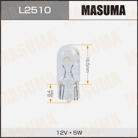 Bulb Masuma W5W (W2.1x9.5d, T10) 12V 5W, L2510