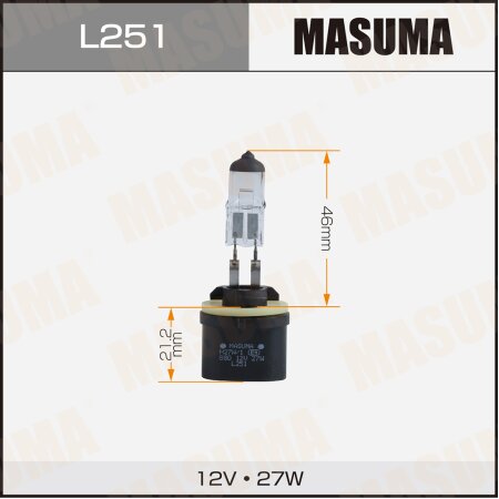 Лампа галогенная Masuma H27W/1 12V 27W PG13, L251