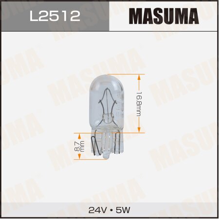 Лампа Masuma W5W (W2.1x9.5d, T10) 24V 5W, L2512