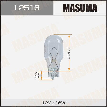 Лампа Masuma W16W (W2.1x9.5d, T15/T16) 12V 16W, L2516