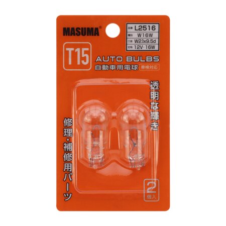 Bulb Masuma W16W (W2.1x9.5d, T15/T16) 12V 16W, L2516