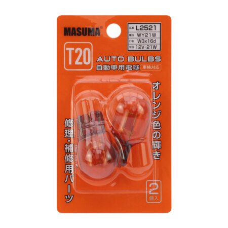 Bulb Masuma WY21W (W3x16d, T20) 12V 21W ORANGE single pin, L2521