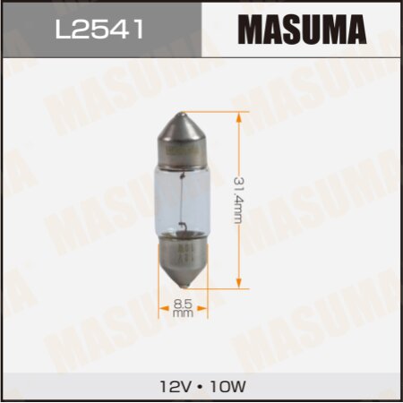 Лампа Masuma Festoon C5W (SV8,5, T10x31) 12V 10W, L2541