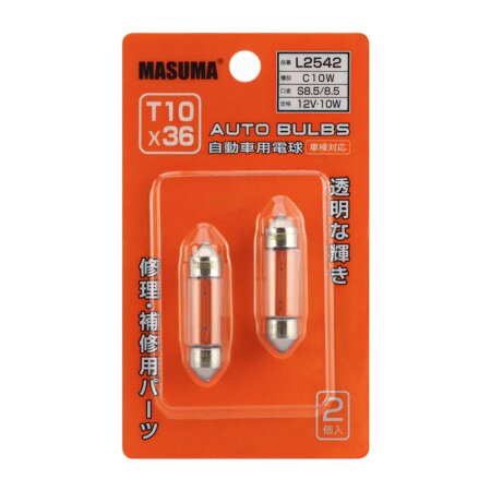 Лампа Masuma Festoon C10W (SV8,5, T10x37) 12V 10W, L2542