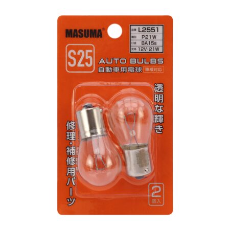 Bulb Masuma P21W (BA15s, S25) 12V 21W single pin, L2551