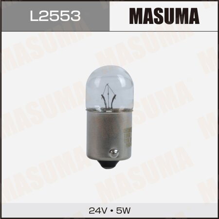 Лампа Masuma R5W (BA15s, G18) 24V 5W одноконтактная, L2553