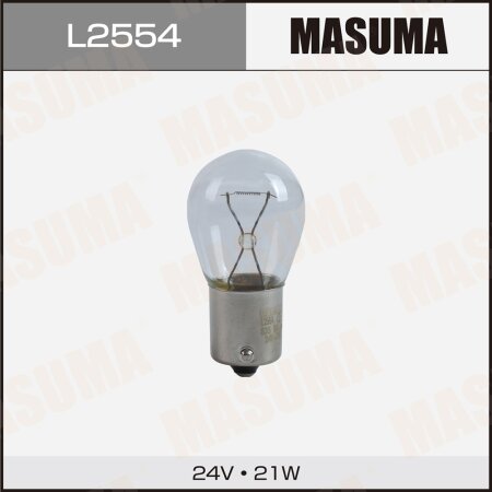 Лампа Masuma P21W (BA15s, S25) 24V 21W одноконтактная, L2554