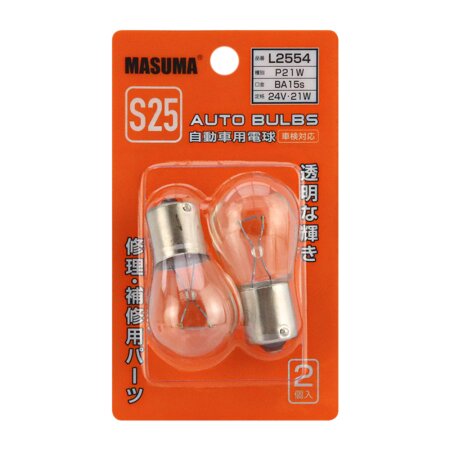 Лампа Masuma P21W (BA15s, S25) 24V 21W одноконтактная, L2554