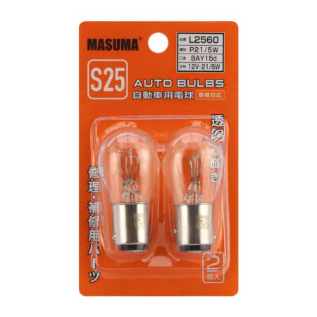 Лампа Masuma P21/5W (BAY15d, S25) 12V 21/5W BAY15d двухконтактная, L2560