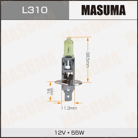 Лампа галогенная Masuma YELLOW  H1 12V 55W (2800k), L310