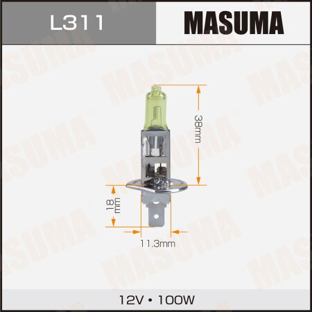 Лампа галогенная Masuma YELLOW H1 12V 100W (2800k), L311