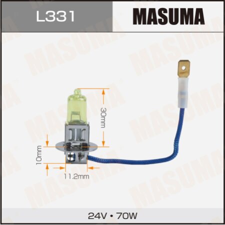 Лампа галогенная Masuma YELLOW H3 24v 70W (2800k), L331