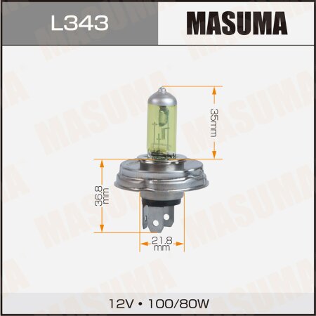 Лампа галогенная Masuma YELLOW H4 12v 100/80W (2800k), L343