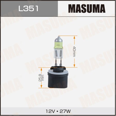 Лампа галогенная Masuma YELLOW H27W/1 12V 27W (2800k), L351