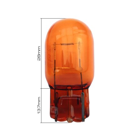 Лампа Masuma WY21W (W3x16d, T20) 12V 21W ORANGE одноконтактная, L521