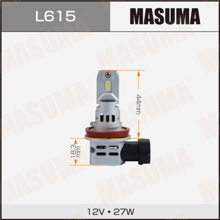 Лампы светодиодные Masuma LED H8 27W 6000K 5200Lm PGJ19-1 (серия A8), L615