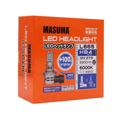 Лампы светодиодные Masuma LED HB4 18W 6000K 5200Lm P22d, L665