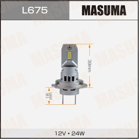Лампы светодиодные Masuma LED H7 18W 6000K 4600Lm PX26d, L675