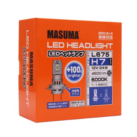 Лампы светодиодные Masuma LED H7 18W 6000K 4600Lm PX26d, L675