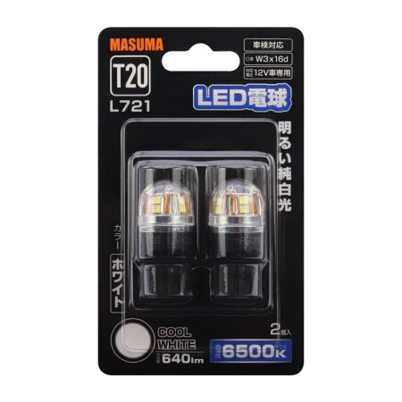 Bulbs Masuma, W21W (W3x16d, T20) 12V 21W (LED) single pin, L721