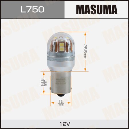 Лампы Masuma R5W (BA15s, G18) 12V 5W (LED) одноконтактные, L750