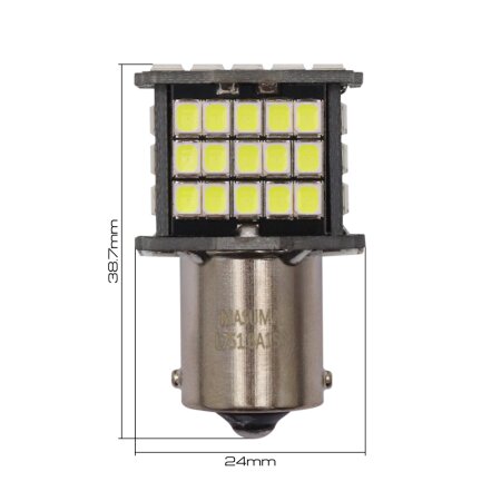 Bulbs Masuma, P21W (BA15s, S25) 12V 21W (LED) single pin, L751