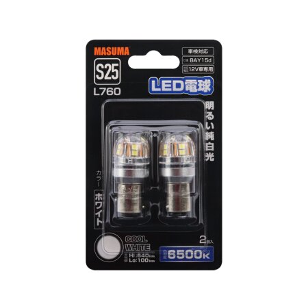 Bulb LED Masuma P21/5W (BAY15d, S25) 12V 21/5W BAY15d (LED) bi-pin, L760