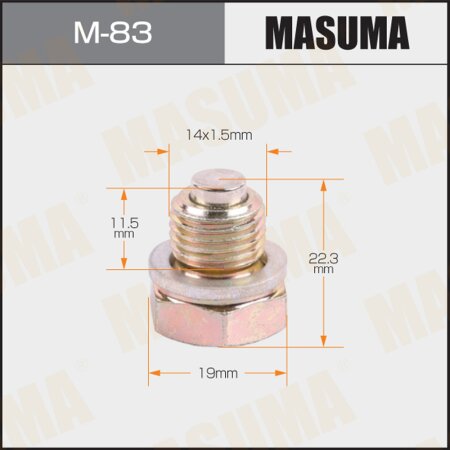 Болт (пробка) маслосливной Masuma с магнитом, M-83