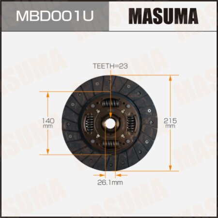 Диск сцепления Masuma, MBD001U