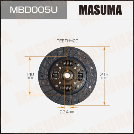 Диск сцепления Masuma, MBD005U