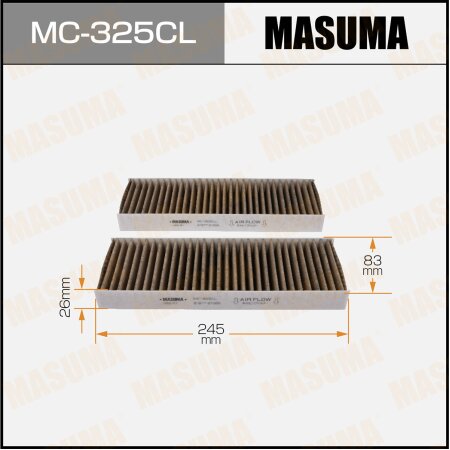 Фильтр салонный Masuma угольный, MC-325CL