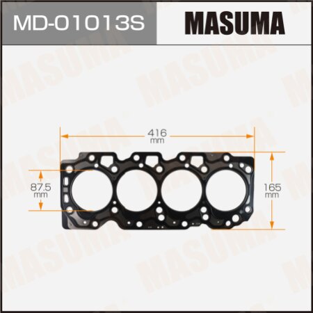 Четырехслойная прокладка ГБЦ (металл-эластомер) Masuma толщина 1,45мм, MD-01013S