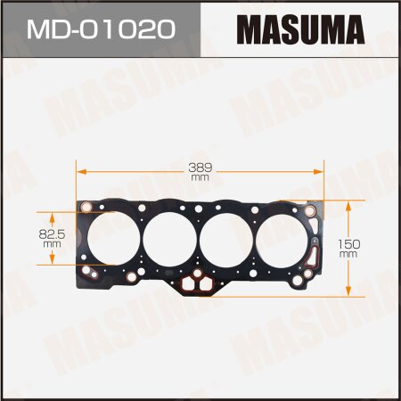 Прокладка ГБЦ (графит-эластомер) Masuma толщина 1,60 мм, MD-01020