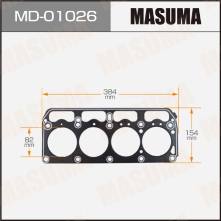 Прокладка ГБЦ (графит-эластомер) Masuma толщина 1,60 мм, MD-01026