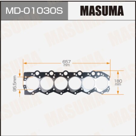 Четырехслойная прокладка ГБЦ (металл-эластомер) Masuma толщина 1,60мм, MD-01030S
