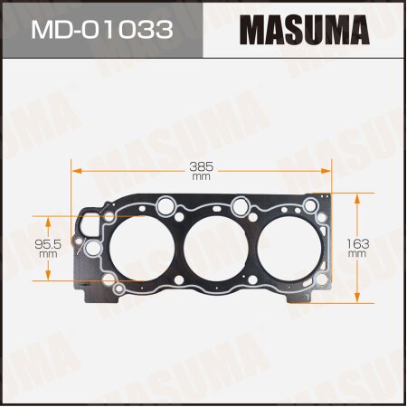 Прокладка ГБЦ (графит-эластомер) Masuma толщина 1,60 мм, MD-01033