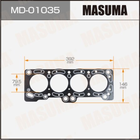 Прокладка ГБЦ (графит-эластомер) Masuma толщина 1,60 мм, MD-01035