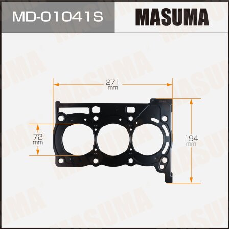 Двухслойная прокладка ГБЦ (металл-эластомер) Masuma толщина 0,60мм, MD-01041S