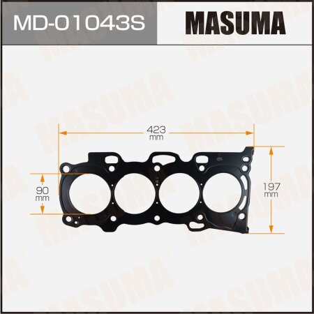 Двухслойная прокладка ГБЦ (металл-эластомер) Masuma толщина 0,60мм, MD-01043S