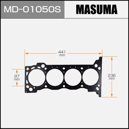 прокладка ГБЦ (металл-эластомер) Masuma толщина, MD-01050S