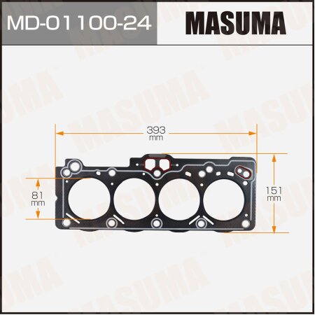 Прокладка ГБЦ (графит-эластомер) Masuma толщина 1,60 мм, MD-01100-24