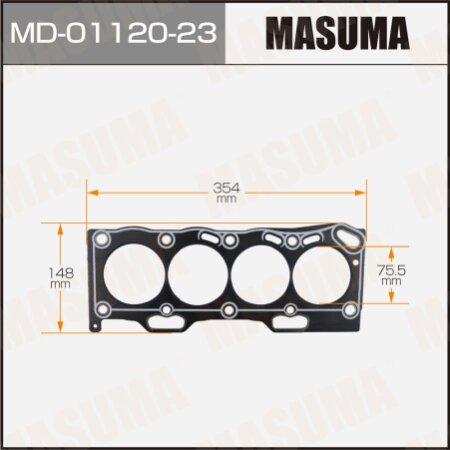 Прокладка ГБЦ (графит-эластомер) Masuma толщина 1,60 мм, MD-01120-23