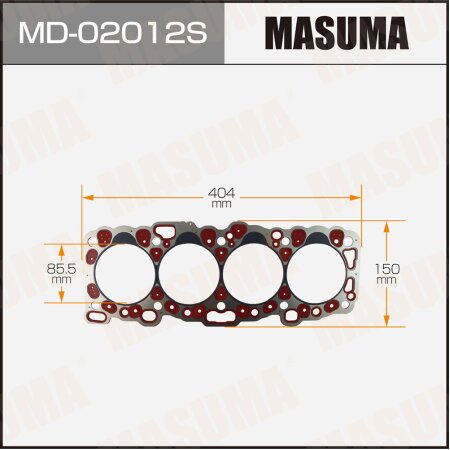 Четырехслойная прокладка ГБЦ (металл-эластомер) Masuma толщина 1,20мм, MD-02012S