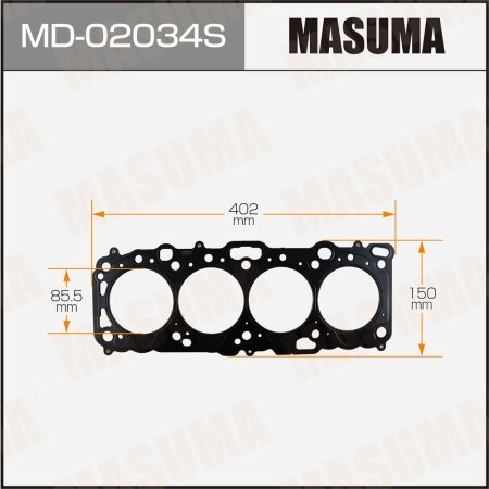 Четырехслойная прокладка ГБЦ (металл-эластомер) Masuma толщина 0,75мм, MD-02034S