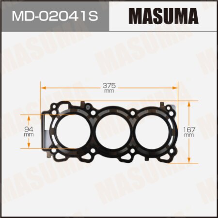 Трехслойная прокладка ГБЦ (металл-эластомер) Masuma толщина 1,60мм, MD-02041S